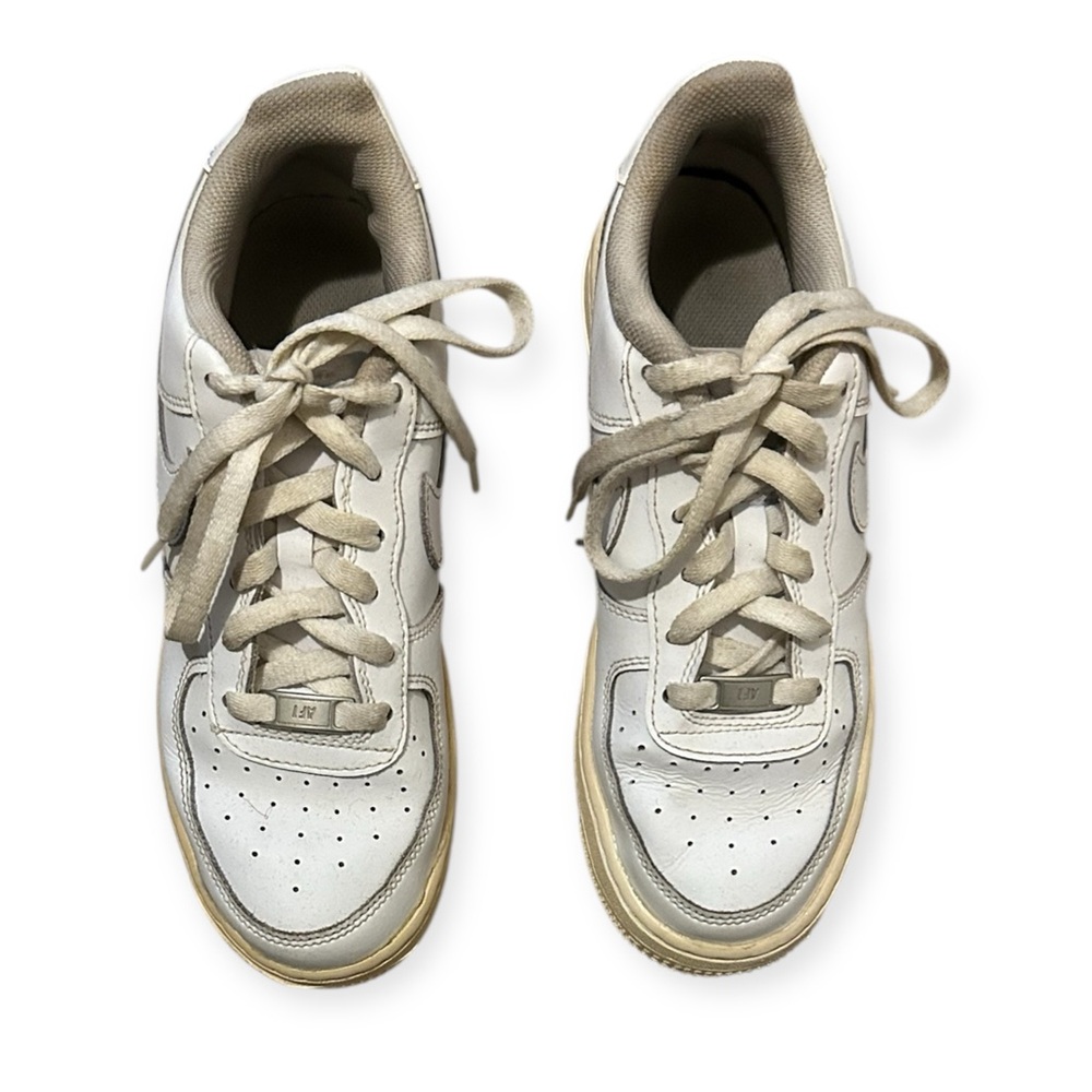 White Air Force 1’s with Beige Sides